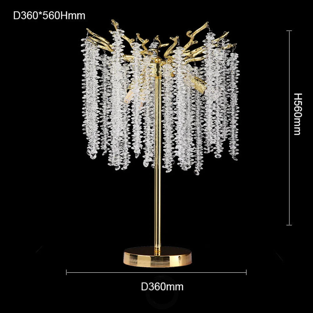 Sunniva Modern Gold Coin Crystal Table Lamp For Bedroom Branch Chandelier