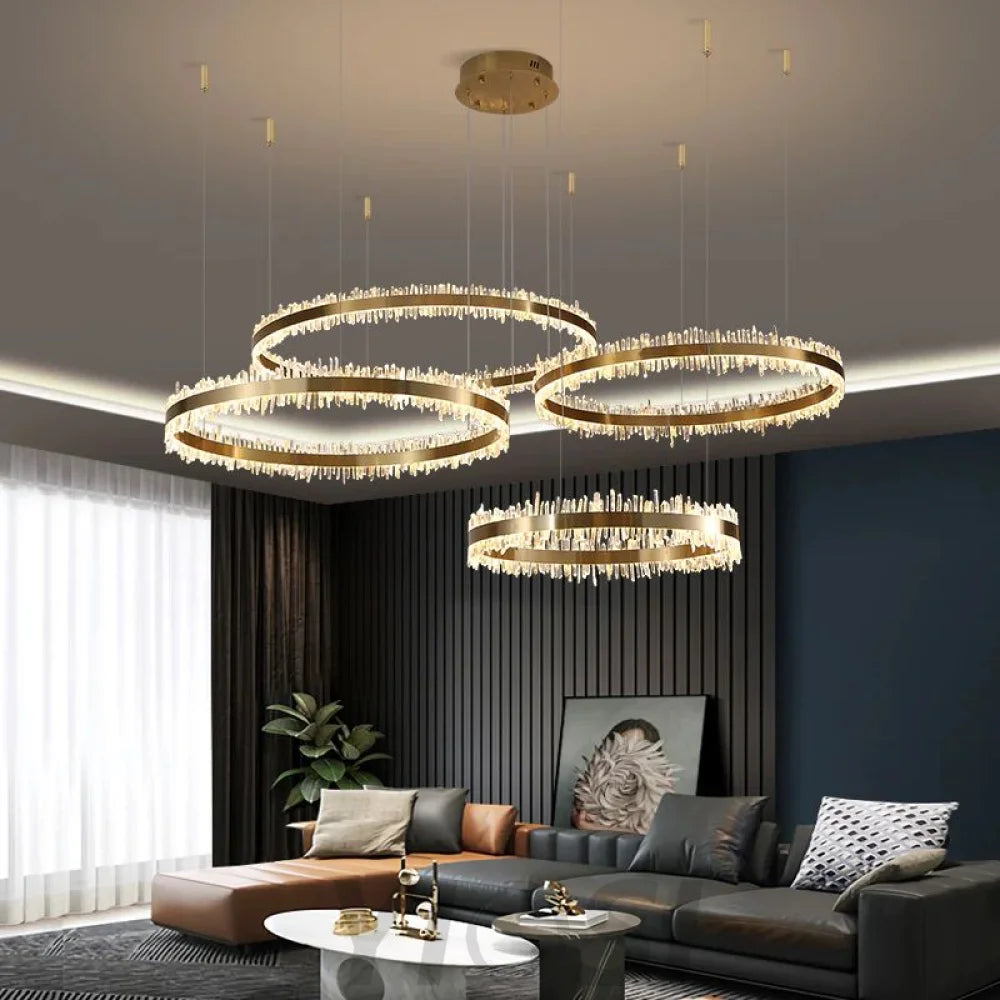 Rock Crystal Rings Luxury Chandelier - camilalamps