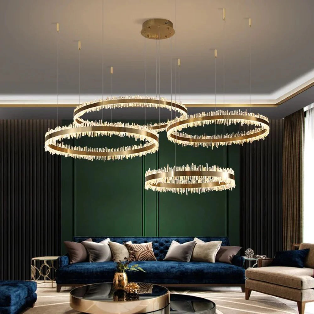 Rock Crystal Rings Luxury Chandelier - camilalamps