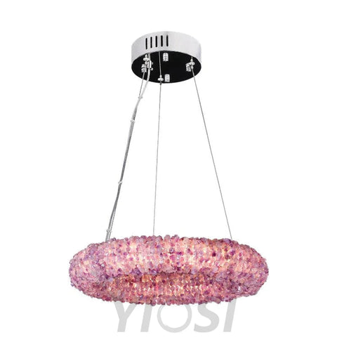 Tadeo Purple Rock Crystal Round Luxury Chandelier