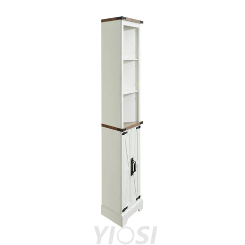 Tall Corner Cabinet Farmhouse Storage Cabinet with Barn Door