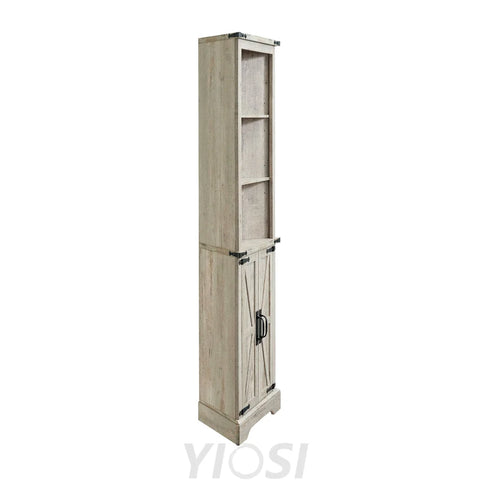 Tall Corner Cabinet Farmhouse Storage Cabinet with Barn Door