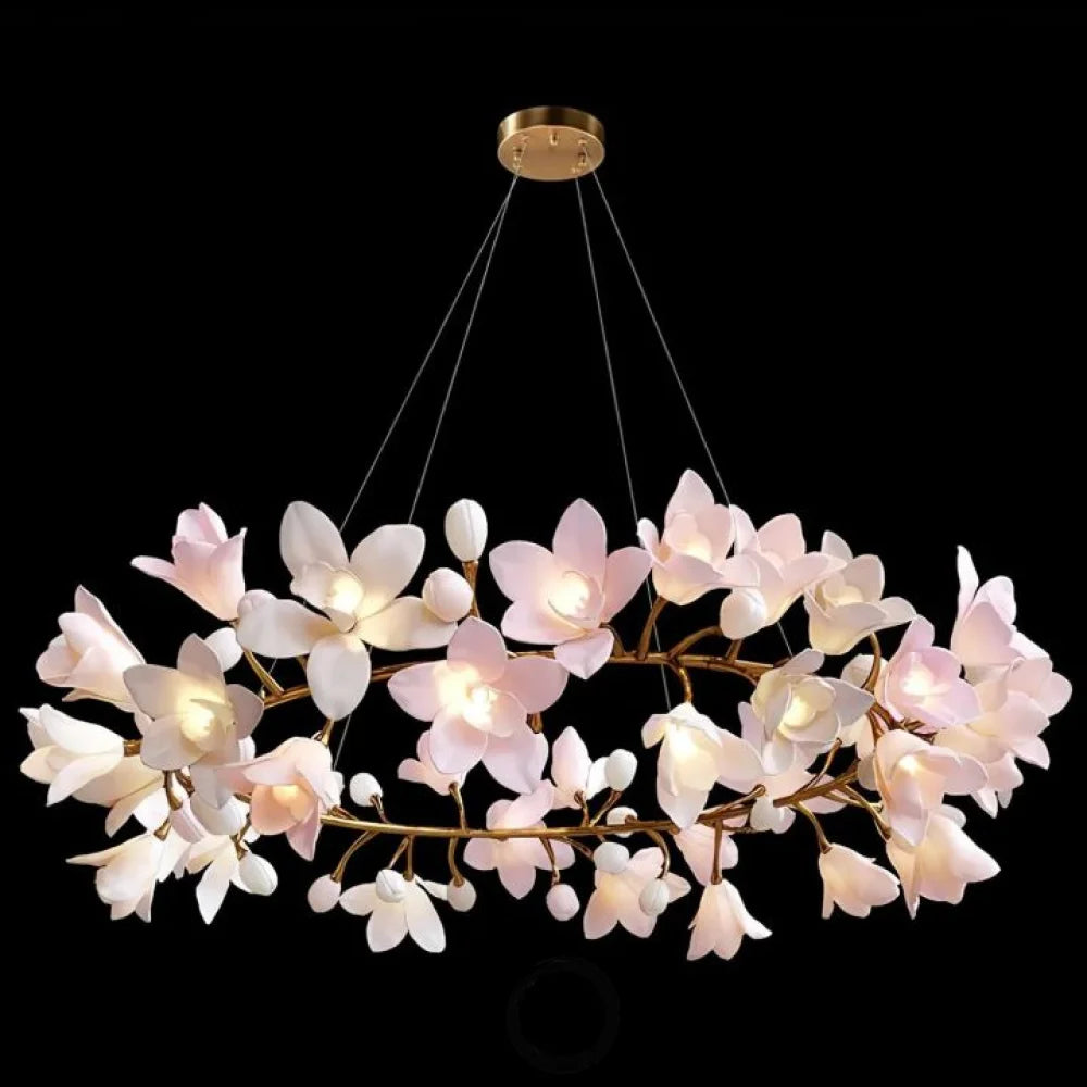 Tamara Modern Circular Blossom Ceramic Chandelier Chandeliers For Dining Room Stairways Foyer