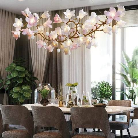 Tamara Modern Circular Blossom Ceramic Chandelier Chandeliers For Dining Room Stairways Foyer