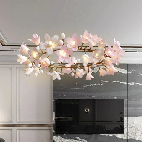 Tamara Modern Circular Blossom Ceramic Chandelier Chandeliers For Dining Room Stairways Foyer