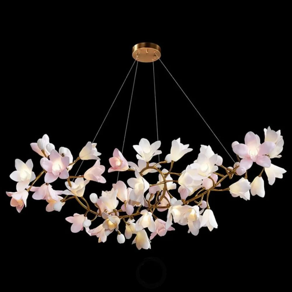 Tamara Modern Circular Blossom Ceramic Chandelier Chandeliers For Dining Room Stairways Foyer