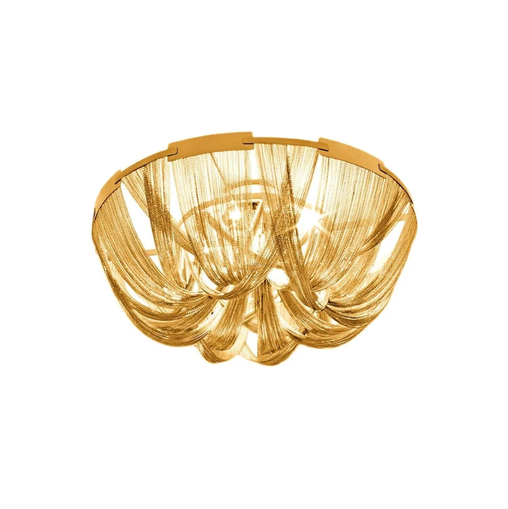 Tassel Aluminum Chain Ceiling Light ∅ 15.7″ - Semi Flush Mounts, Tassel-1-Yiosilamp