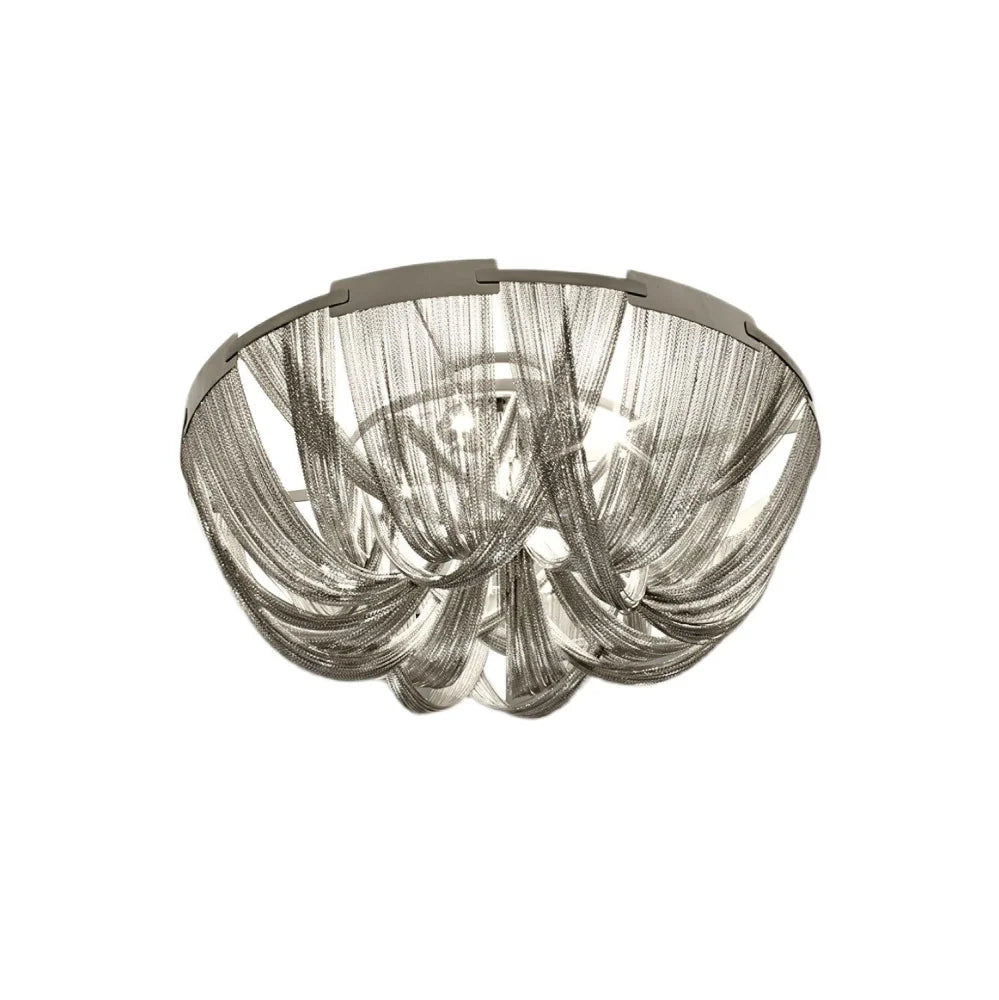 Tassel Aluminum Chain Ceiling Light ∅ 15.7″ - Semi Flush Mounts, Tassel-1-Yiosilamp