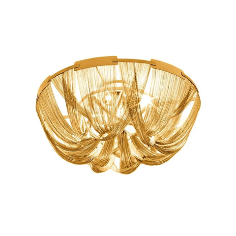 Tassel Aluminum Chain Ceiling Light ∅ 15.7″ - Semi Flush Mounts, Tassel-1-Yiosilamp