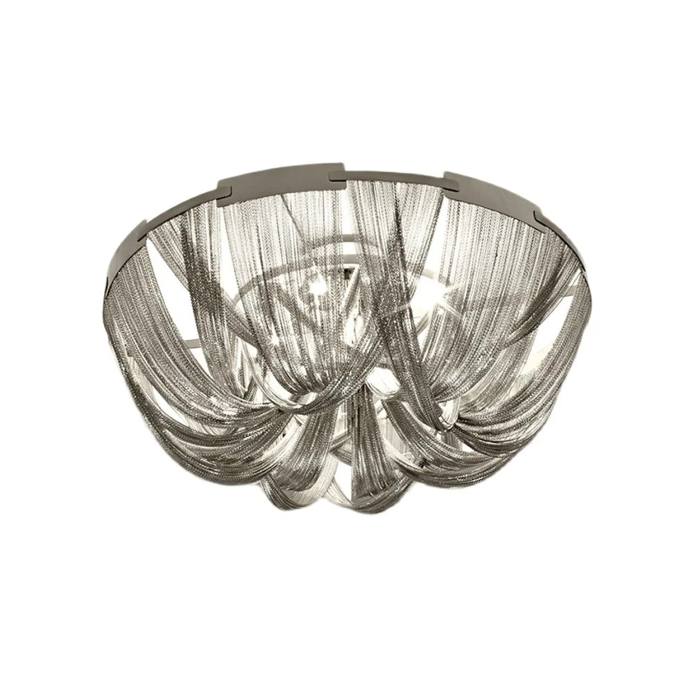 Tassel Aluminum Chain Ceiling Light ∅ 15.7″ - Semi Flush Mounts, Tassel-1-Yiosilamp