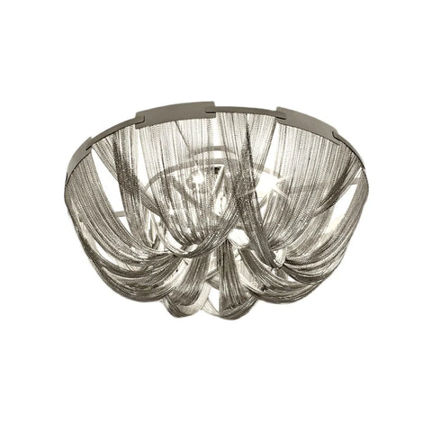 Tassel Aluminum Chain Ceiling Light ∅ 15.7″ - Semi Flush Mounts, Tassel-1-Yiosilamp