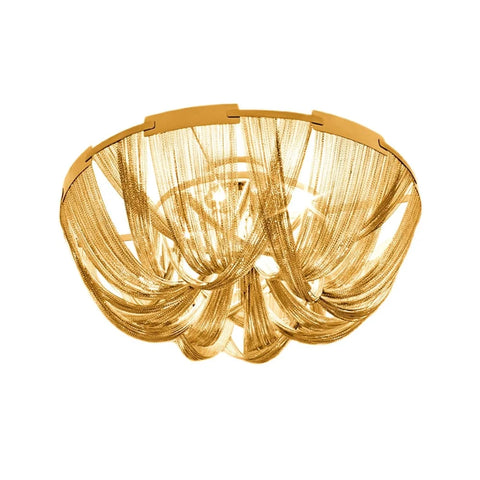 Tassel Aluminum Chain Ceiling Light ∅ 15.7″ - Semi Flush Mounts, Tassel-1-Yiosilamp