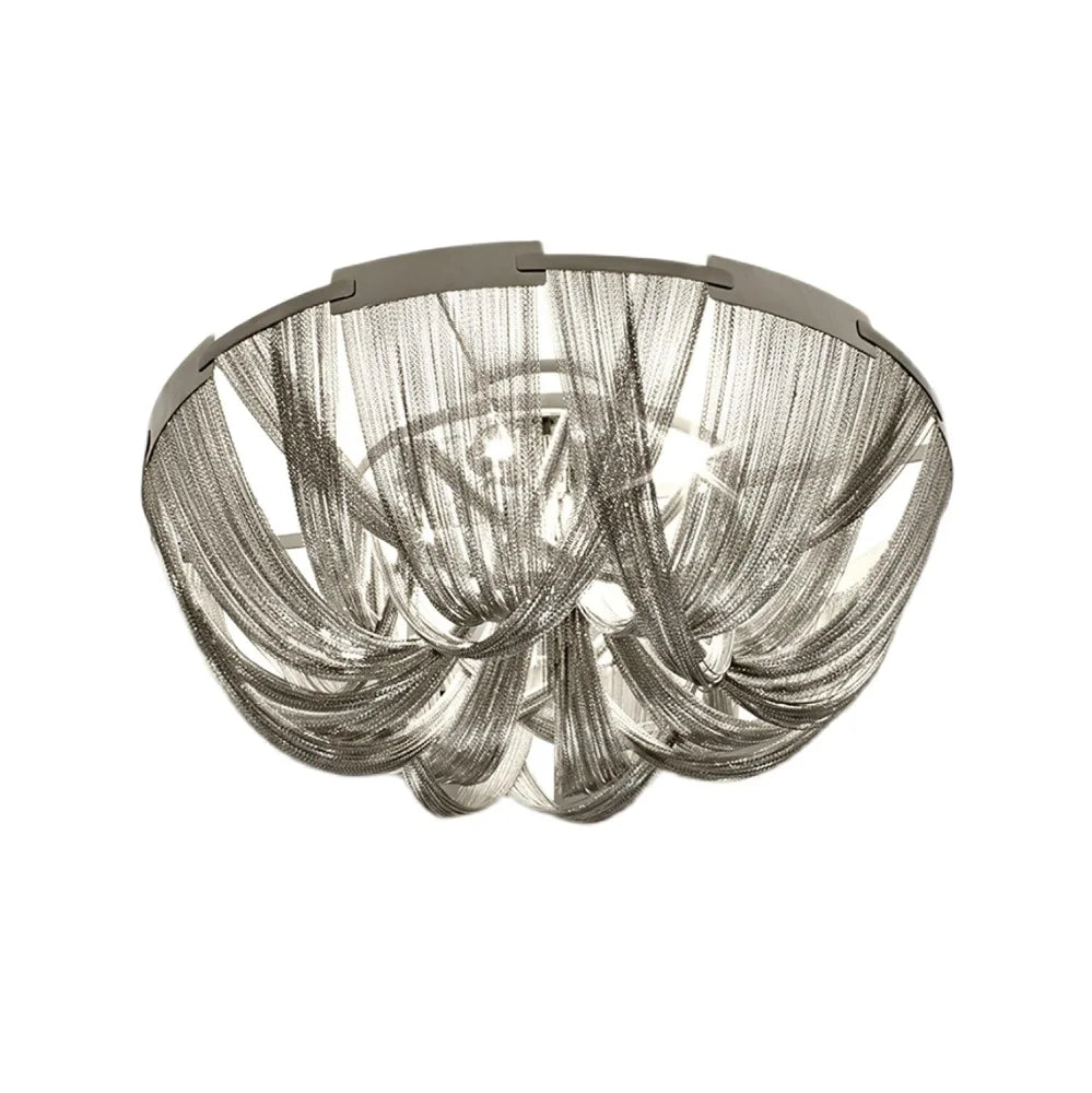Tassel Aluminum Chain Ceiling Light ∅ 15.7″ - Semi Flush Mounts, Tassel-1-Yiosilamp