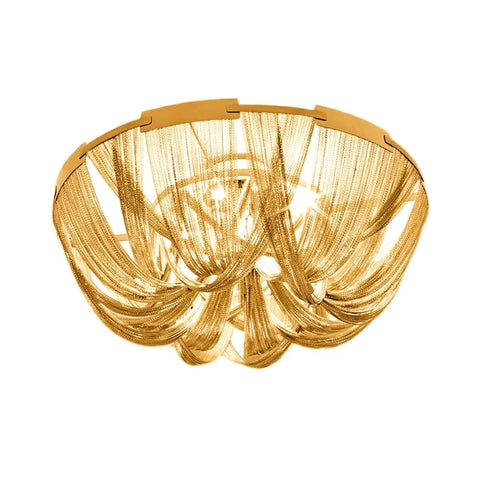 Tassel Aluminum Chain Ceiling Light ∅ 15.7″ - Semi Flush Mounts, Tassel-1-Yiosilamp
