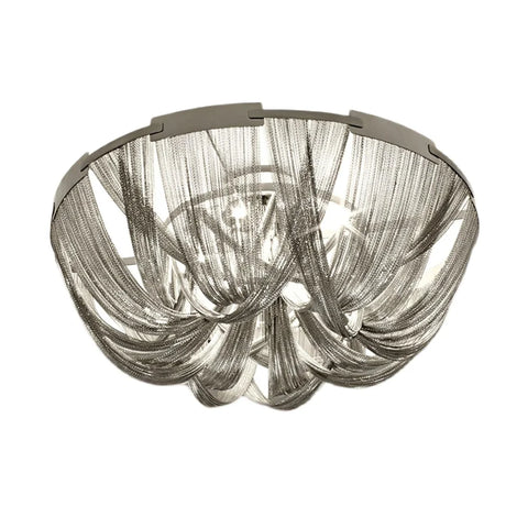 Tassel Aluminum Chain Ceiling Light ∅ 15.7″ - Semi Flush Mounts, Tassel-1-Yiosilamp
