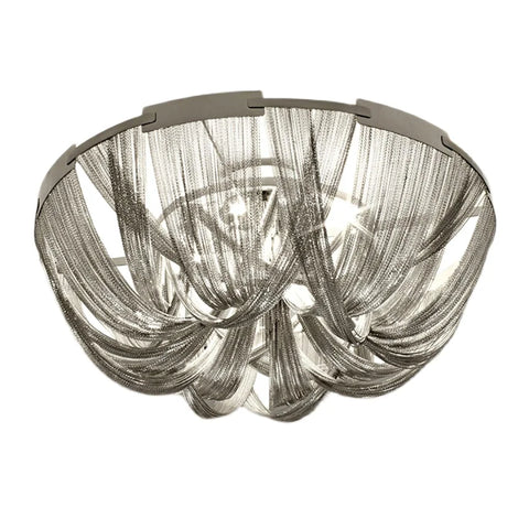 Tassel Aluminum Chain Ceiling Light ∅ 15.7″ - Semi Flush Mounts, Tassel-1-Yiosilamp