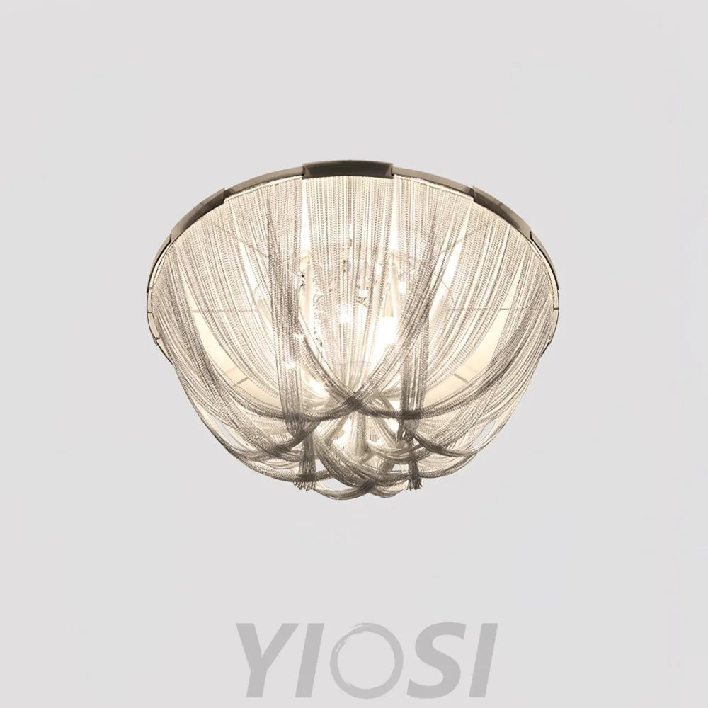 Tassel Aluminum Chain Ceiling Light ∅ 15.7″ - Semi Flush Mounts, Tassel-1-Yiosilamp
