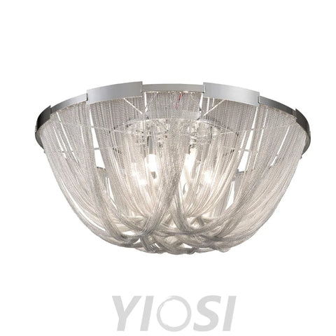 Tassel Aluminum Chain Ceiling Light ∅ 15.7″ - Semi Flush Mounts, Tassel-1-Yiosilamp
