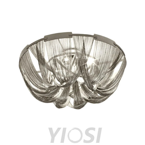 Tassel Aluminum Chain Ceiling Light ∅ 15.7″ - Semi Flush Mounts, Tassel-1-Yiosilamp