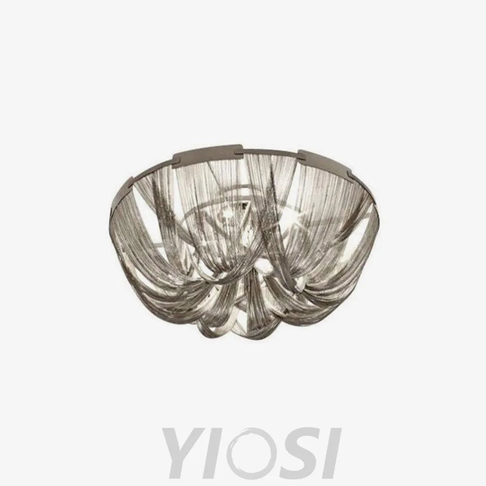 Tassel Aluminum Chain Ceiling Light ∅ 15.7″ - Semi Flush Mounts, Tassel-1-Yiosilamp