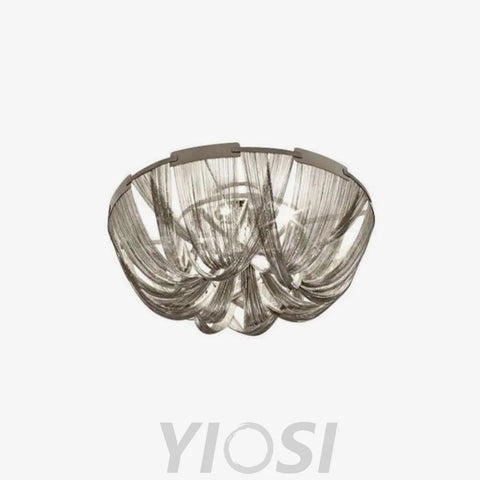 Tassel Aluminum Chain Ceiling Light ∅ 15.7″ - Semi Flush Mounts, Tassel-1-Yiosilamp
