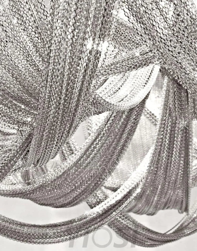 Tassel Aluminum Chain Ceiling Light ∅ 15.7″ - Semi Flush Mounts, Tassel-1-Yiosilamp
