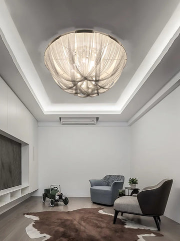 Tassel Aluminum Chain Ceiling Light ∅ 15.7″ - Semi Flush Mounts, Tassel-1-Yiosilamp