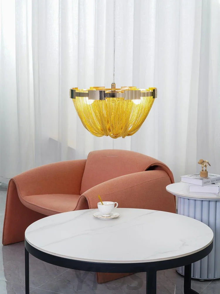 Tassel Aluminum Chain Ceiling Light ∅ 15.7″ Ceiling lamp