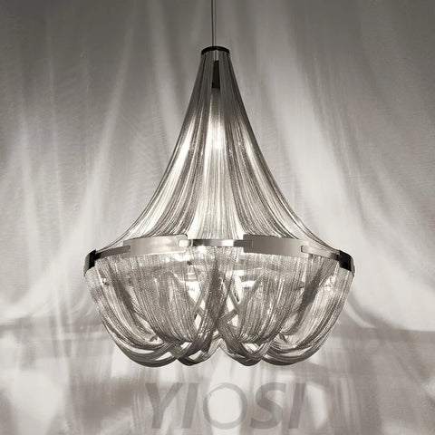 Tassel Aluminum Chain Chandelier ∅ 23.6″ - Tassel-1-Yiosilamp