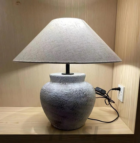 Terra Cotta Etruscan Urn Table Lamp ∅ 19.7″ - Kaya Ceramics-1-Yiosilamp