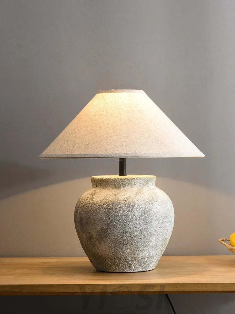 Terra Cotta Etruscan Urn Table Lamp ∅ 19.7″ - Kaya Ceramics-1-Yiosilamp