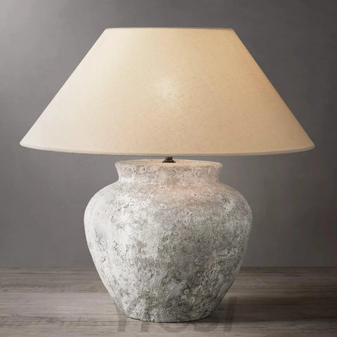 Terra Cotta Etruscan Urn Table Lamp ∅ 19.7″ - Kaya Ceramics-1-Yiosilamp