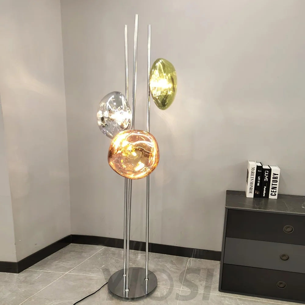 Three Light Glass Floor Lamp ∅ 13.8″ - Yiosilamp