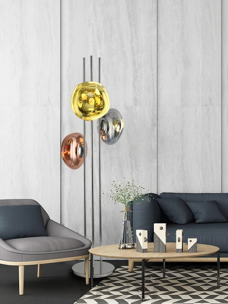 Three Light Glass Floor Lamp ∅ 13.8″ - Yiosilamp