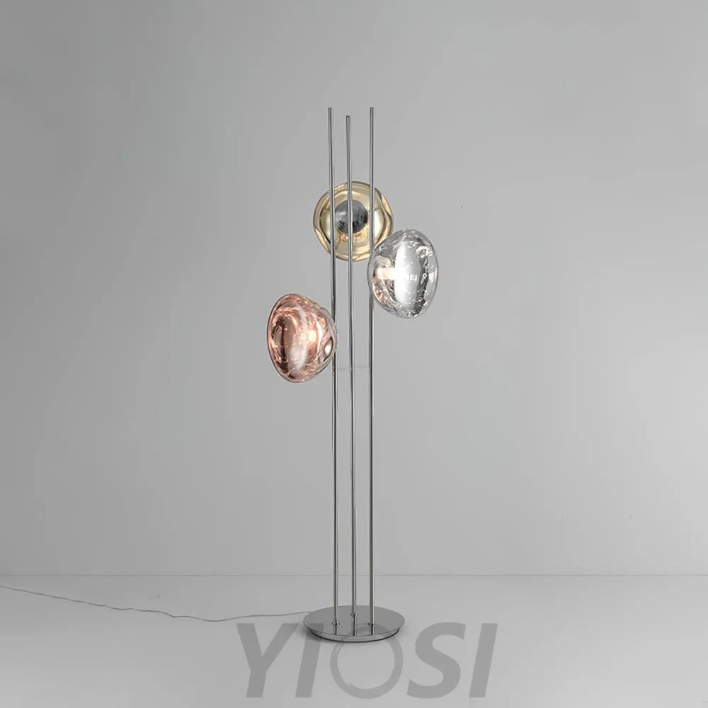 Three Light Glass Floor Lamp ∅ 13.8″ - Yiosilamp