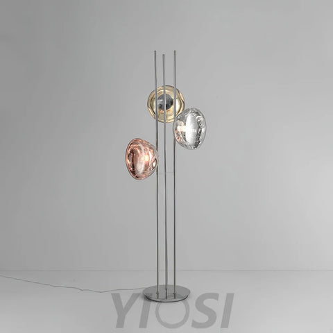 Three Light Glass Floor Lamp ∅ 13.8″ - Yiosilamp