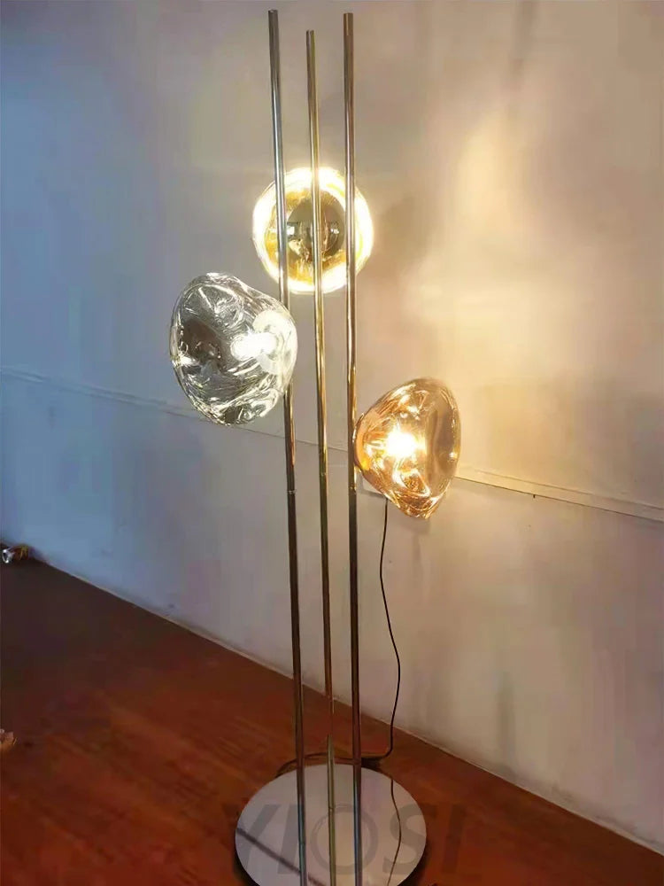 Three Light Glass Floor Lamp ∅ 13.8″ - Yiosilamp