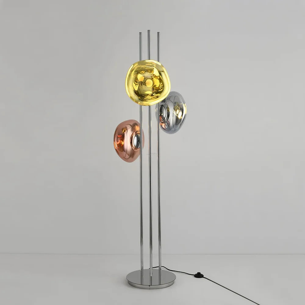 Three Light Glass Floor Lamp ∅ 13.8″ - Yiosilamp