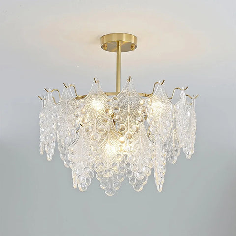 Tiered Carved Glass Chandelier Φ 15.7″ - Yiosilamp