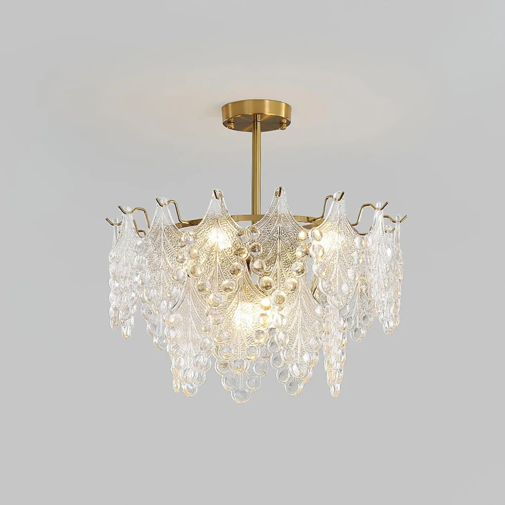 Tiered Carved Glass Chandelier Φ 15.7″ - Yiosilamp