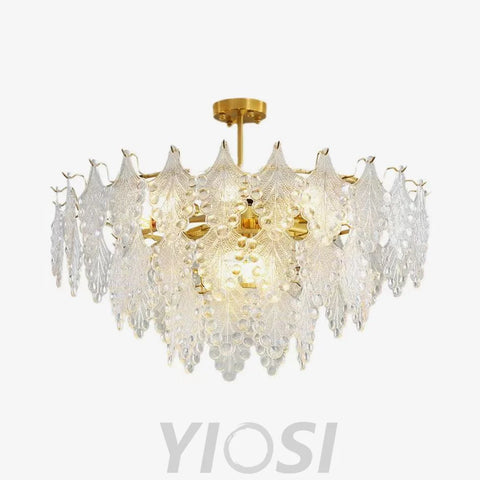 Tiered Carved Glass Chandelier Φ 15.7″ - Yiosilamp