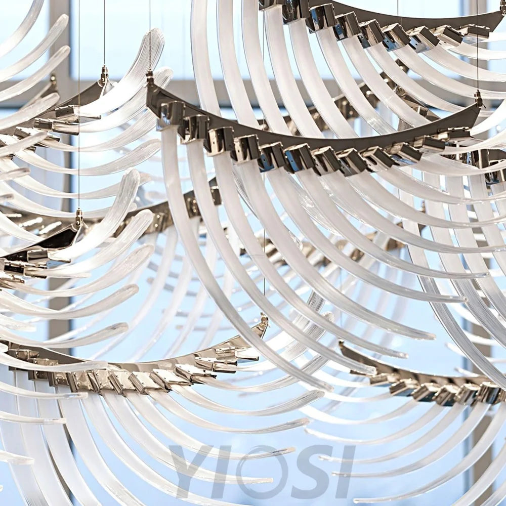 Tiered Palmette Chandelier L 15″ - Plastomer-1-Yiosilamp