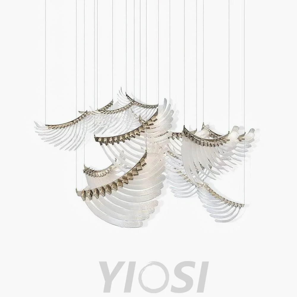 Tiered Palmette Chandelier L 15″ - Plastomer-1-Yiosilamp