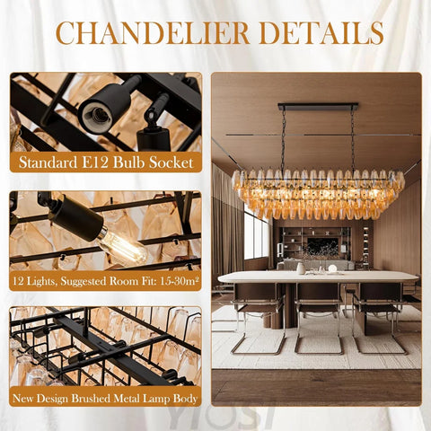 Tiered Smoke Blown Glass Brass Chandeliers
