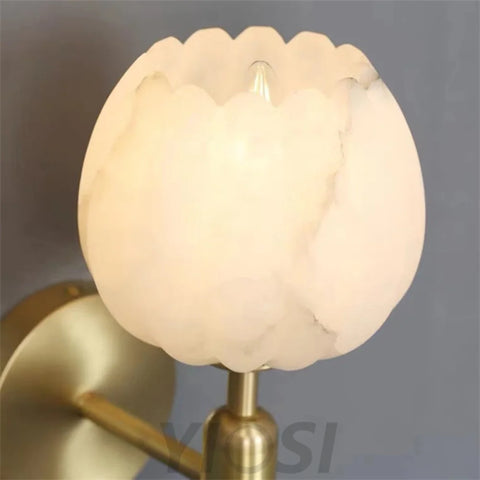 Tomos Modern Alabaster Globe Wall Sconce For Bedroom Light Fixtures