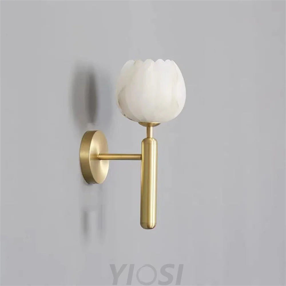 Tomos Modern Alabaster Globe Wall Sconce For Bedroom Light Fixtures