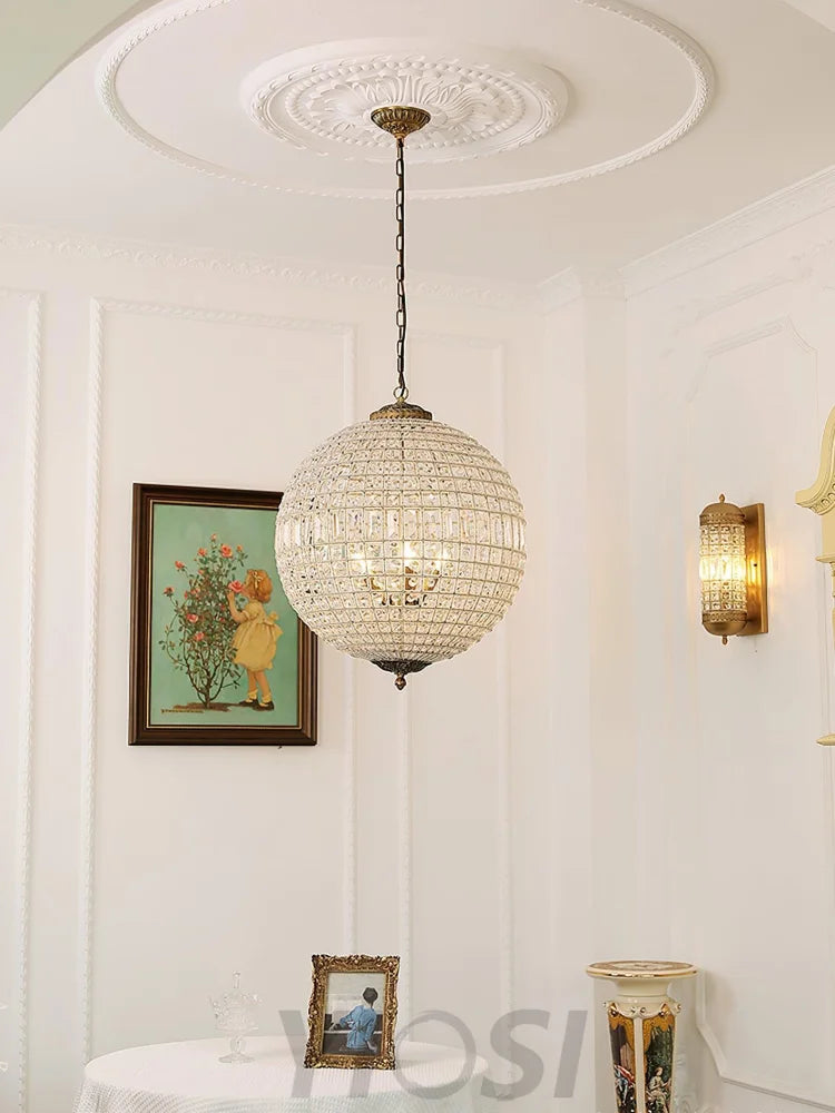 Traditional Globe Chandelier - Classic, Crystals-1-Yiosilamp