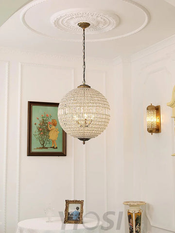 Traditional Globe Chandelier - Classic, Crystals-1-Yiosilamp