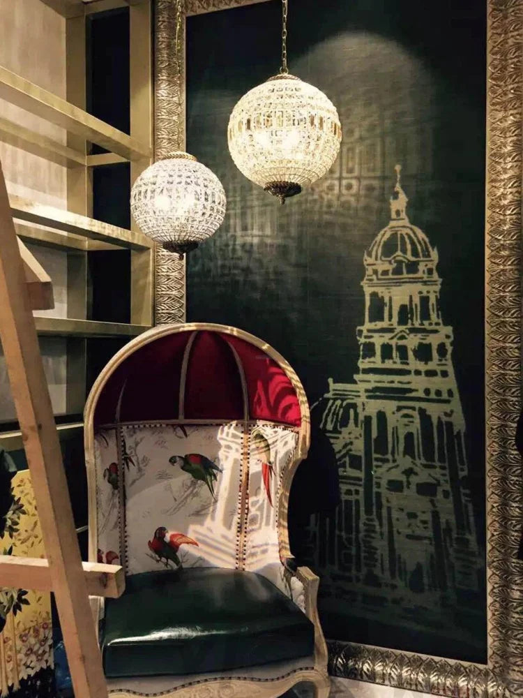 Traditional Globe Chandelier - Classic, Crystals-1-Yiosilamp