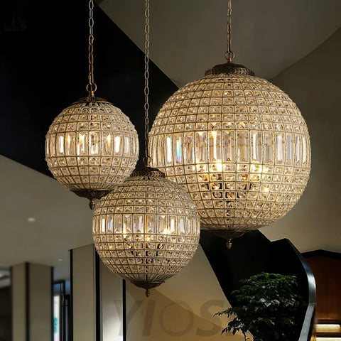 Traditional Globe Chandelier - Classic, Crystals-1-Yiosilamp